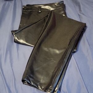 Sleek Black Faux Leather Pants